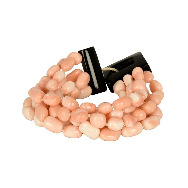 evaNueva Six Row Coral Bracelet