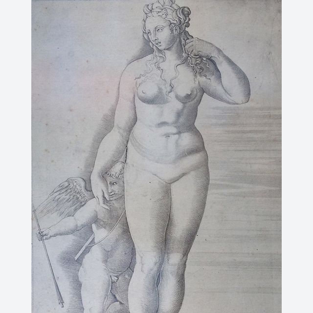 Gravur: Venus und Eros