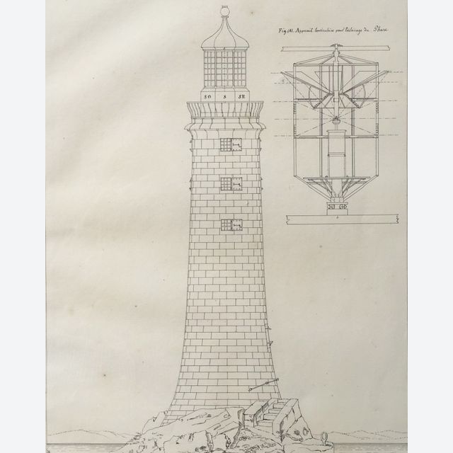 J.F. Malinvaud: Architekturzeichnungen des Leuchtturms von Eddystone