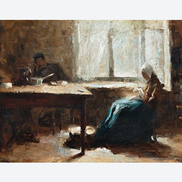Interior with man and women at the table