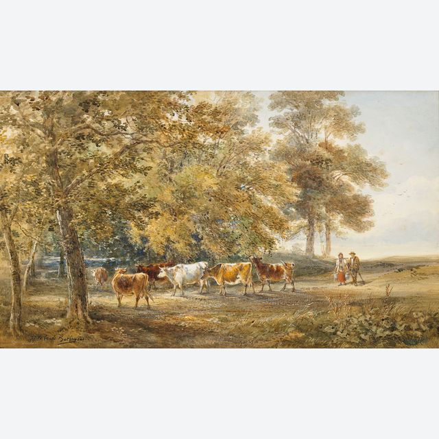 Landschaft mit Kühen