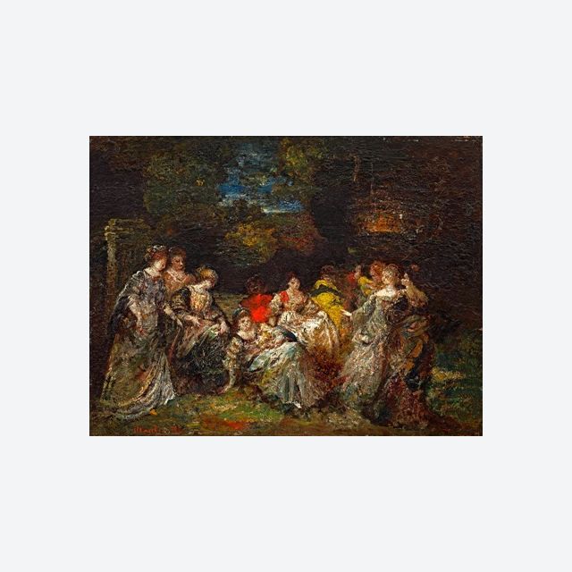 Elegant ladies in the park