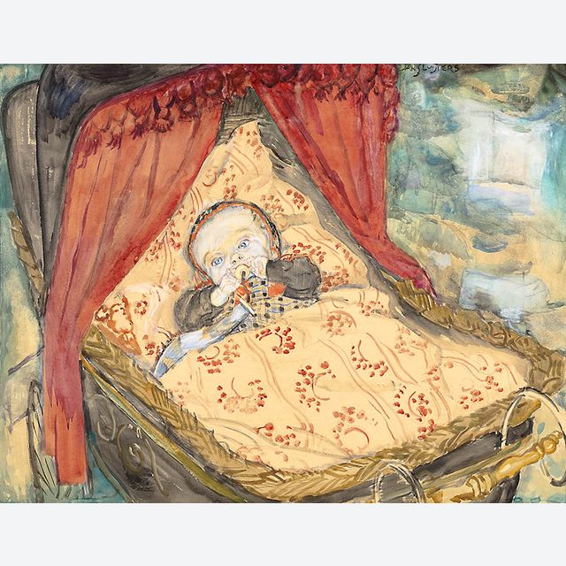 Baby in cradle