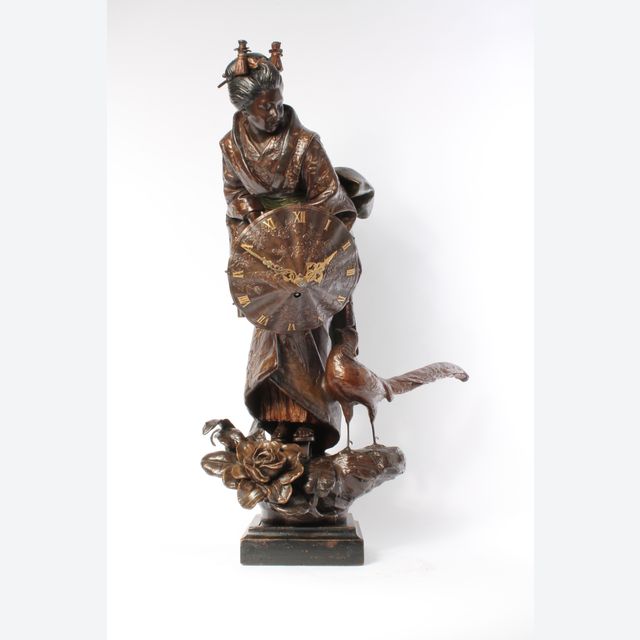 Een fraaie en zeldzame Franse verbronsd metalen sculpturale ' Oosterse' klok, circa 1880.