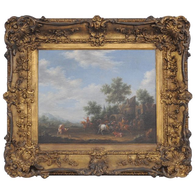 'A highway robbery' (oil on canvas) by Eise Aetes Ruytenbach (1656-1692)