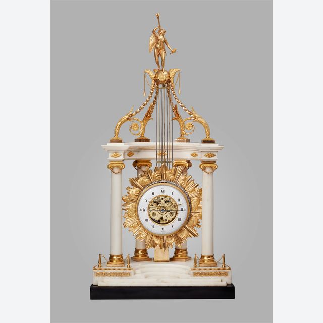 Imposing Monumental Louis XVI Temple Mantel Clock, circa 1780