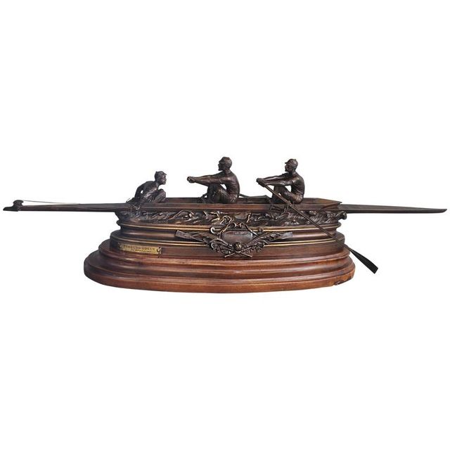 Ein wichtiges ungewöhnliches Bronze-Stück aus einem Kanu von "Emile Drouot circa 1880