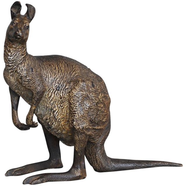 Ein attraktives Wiener Bronze Känguru, signiert Bergman, ca. 1900