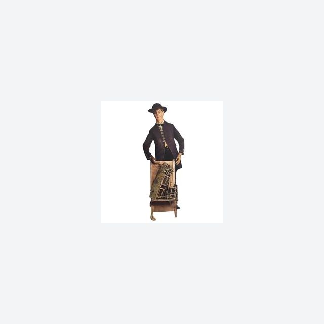 An original life-size model of an 19th century clock peddler figure, circa 1880