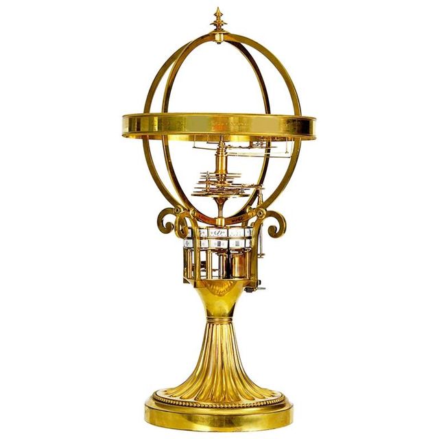 A very nice French astronomical guild table clock with digital time indication