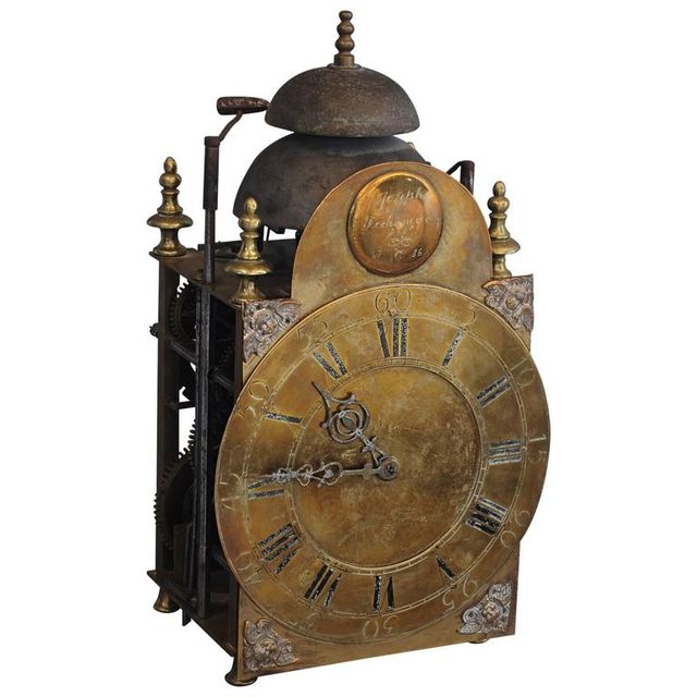 A very unusual quarter striking lantern clock signed Joseph Federmeyer 1786