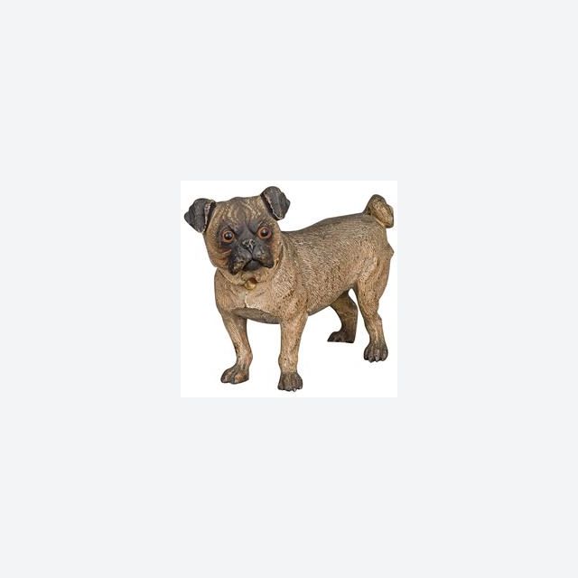A beautiful Austrian cold painted 'Vienna Bronze' of a pug dog, circa 1890