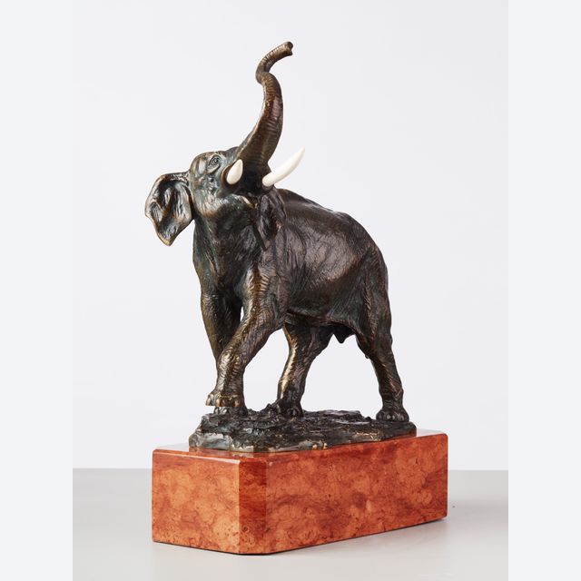 A German bronze statue of an elephant, circa 1900