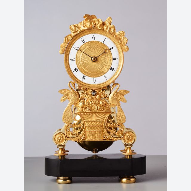 A small French long duration Skeleton Clock, circa 1820