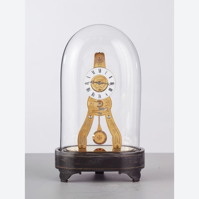 French Grand Exhibition Skeleton Clock, circa 1880