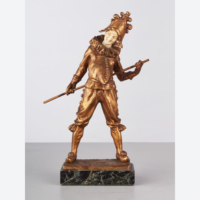 Ein französischer Art-Deco-Harlekin-Bronze von Luce, um 1910 herum