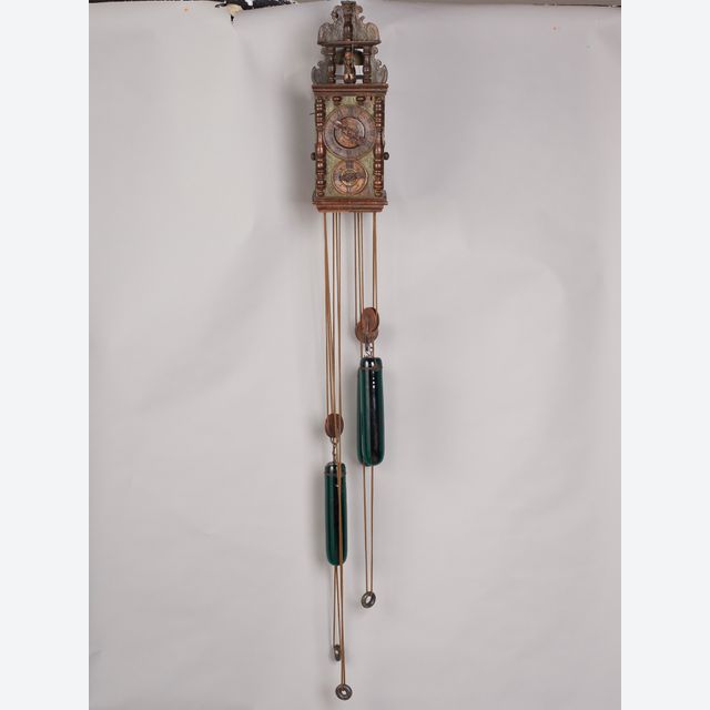 An exceptional Austrian wooden animated wall clock, circa 1730