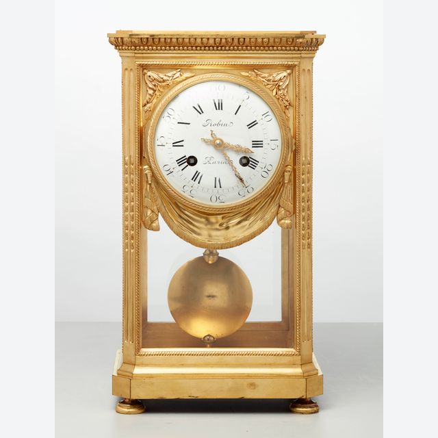 Un magnifique régulateur de table en bronze français 'à quatre glaces' par Robin, vers 1880