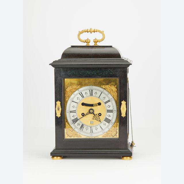 English black bracket clock Peter Garon