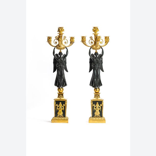 Set of two french empire candelabra