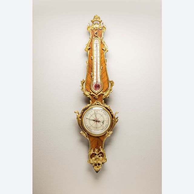 Rosewood Banjo Barometer with Thermometer