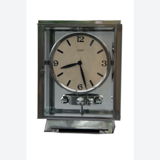 M82 Nikkelen art deco JL Reutter vier glazen klok