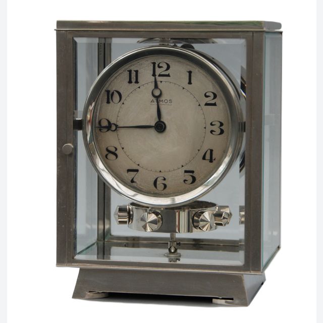 M155 Nikkelen art deco JL Reutter vier glazen Atmos klok