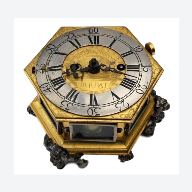 T18 Tafelklok met fusee werk van Hollandse maker: Christian Minepott.