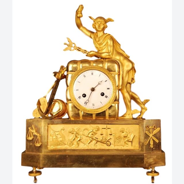 ABS29 Franse pendule, met een 'Mercurius/Hermes' voorstelling