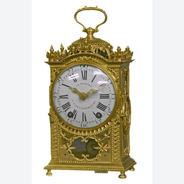 C13 Ormolu Quarter-Repeating 'Pendule d'Officier'LeFebure a Fontainebleau.