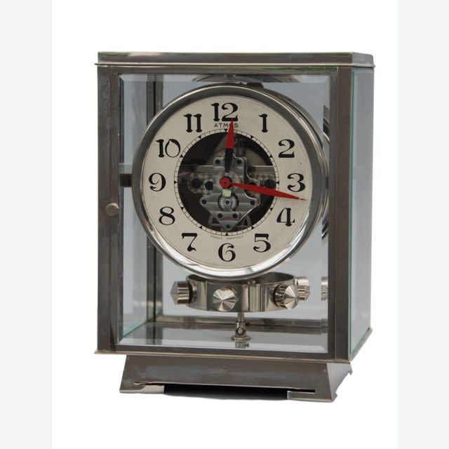 M183 Nikkelen art deco JL Reutter vier glazen Atmos klok