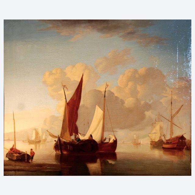 P37 Ships near the coast. Dutch school