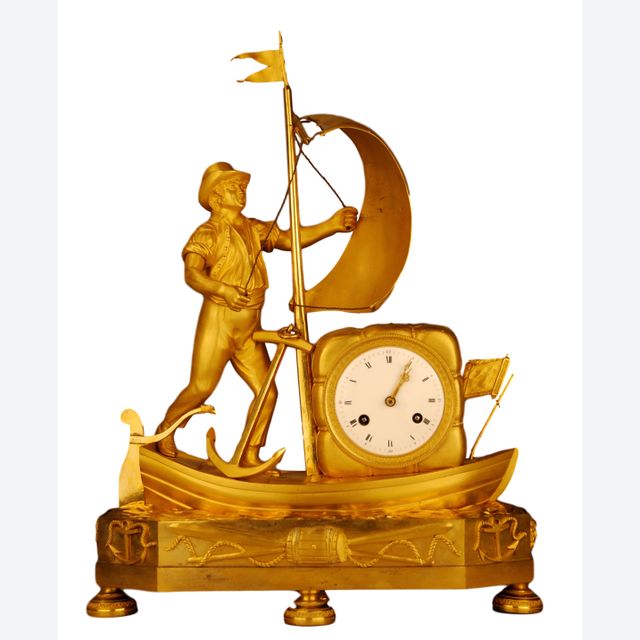 M156 Vergoldete Bronze Französische Directoire-„genre clock“