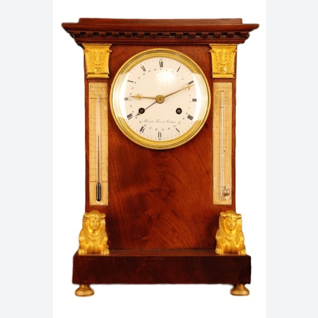 T07 Tafelklok met thermometer en barometer