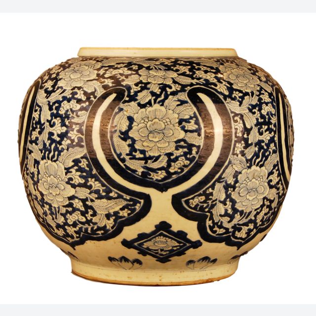 ODA21 Sehr große blaue und weiße chinesische Schüssel/Vase