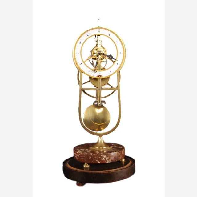 S08 Keyhole framed skeleton clock with knife edge suspension