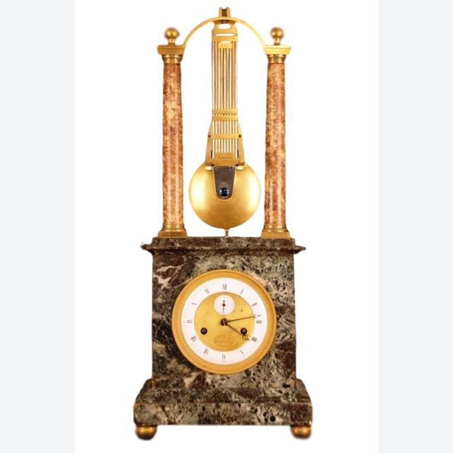 M39 MANTLE CLOCK MYSTERIEUSE with seconds indication and quarter strike