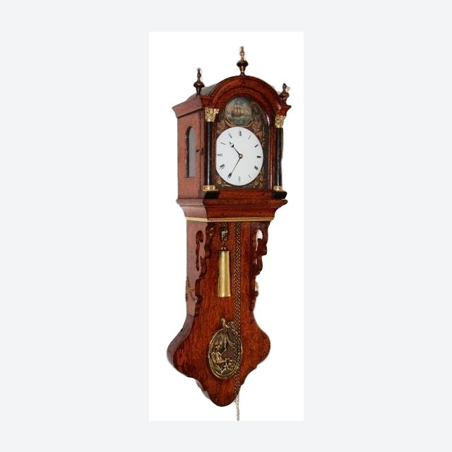 DW31 Très particulière mini horloge de queue frisonne, dite bureau ou notaire