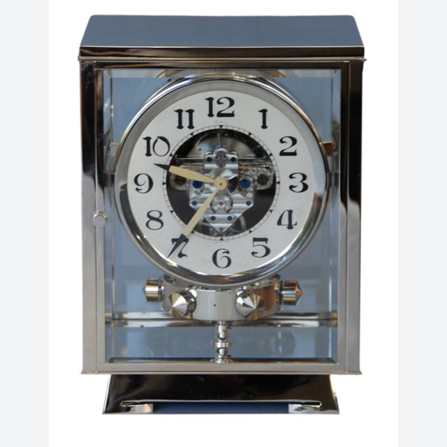 M203 Nikkel art deco JL Reutter vier glazen Atmos klok
