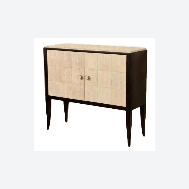 F03 Art Deco/Jean Michel Frank style cabinet shagreen panels