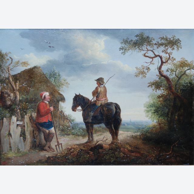 P12 Rural scene with peasant and horseman