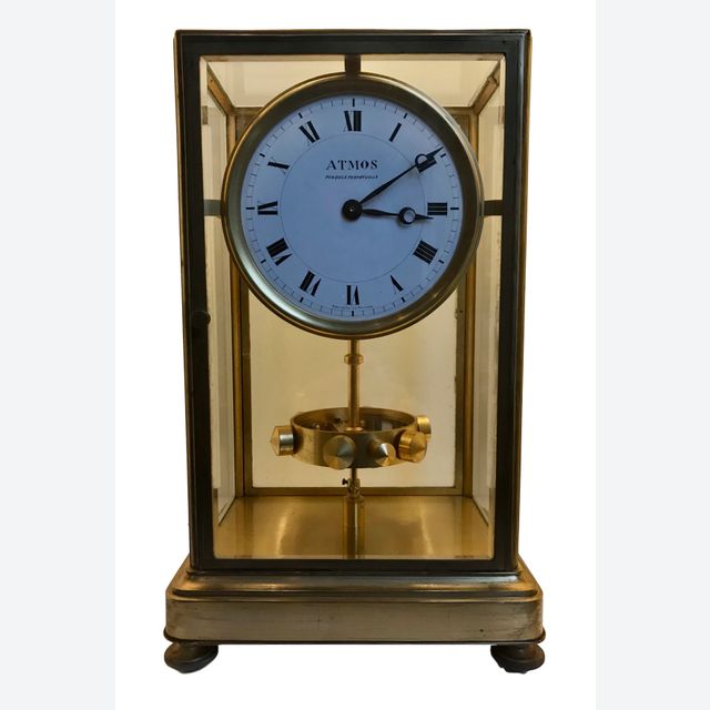 M247 Large Reutter gilt brass Atmos K1, no 547, 5 glasses, France circa 1930.