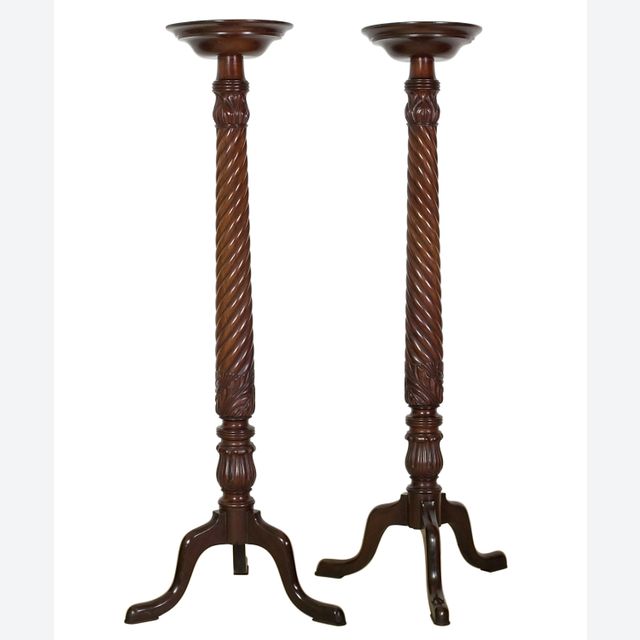 A Pair of English Mahogany Torcheres