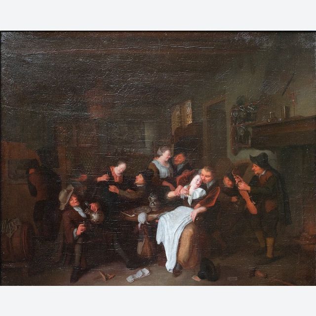 Richard Brakenburgh - Merry couple in an interior