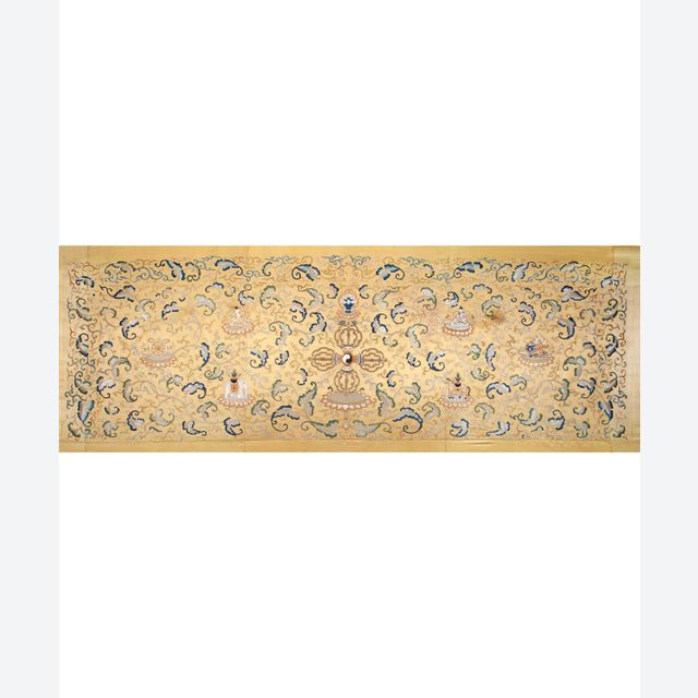 Gold Silk Embroidered Panel