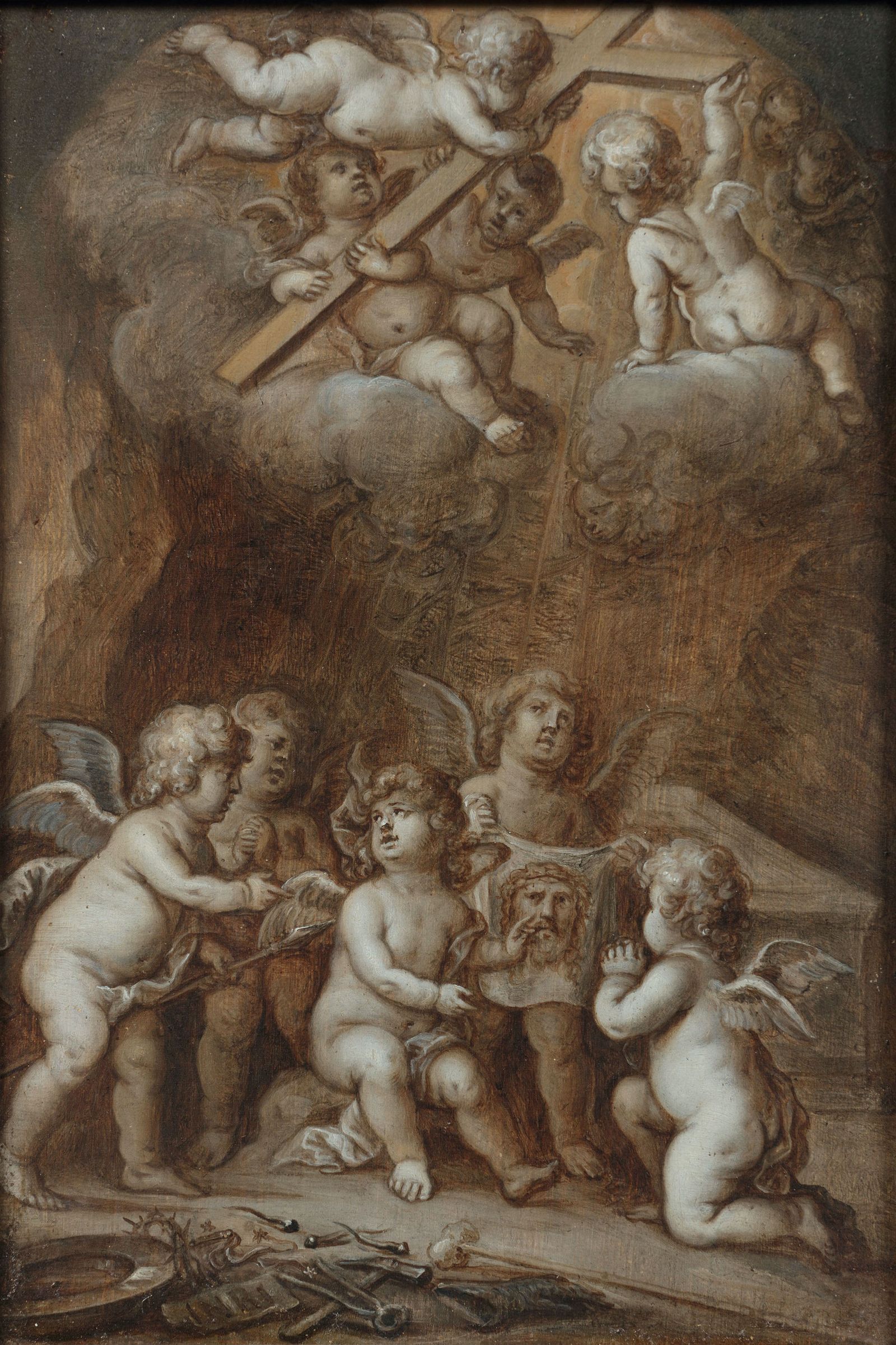 Pieter van Avont, 'Putti with the Passion instruments at Christ’s tomb'