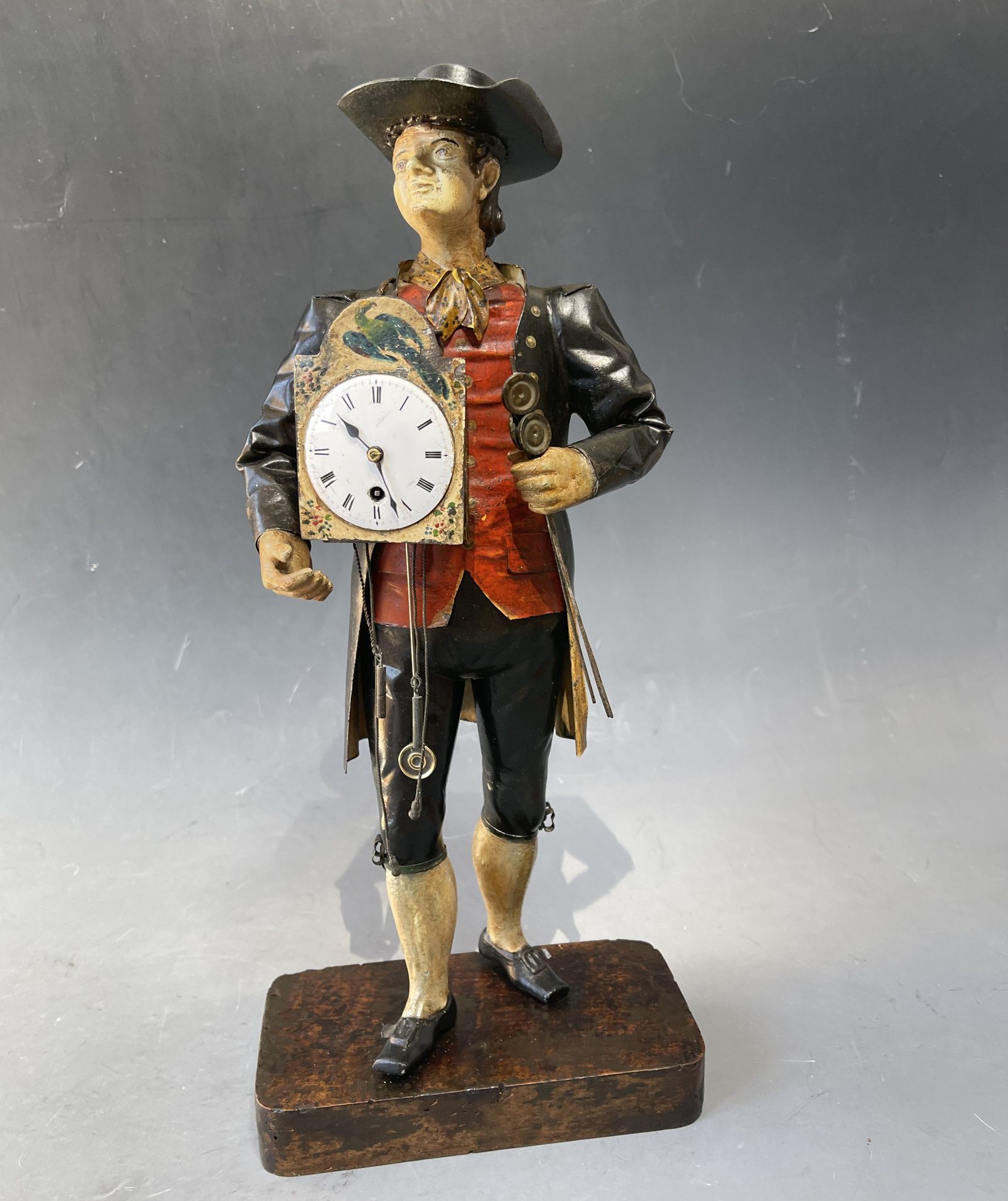 Schwarzwälder Uhren träger, klokkenmannetje, Zwarte Woud circa 1860.