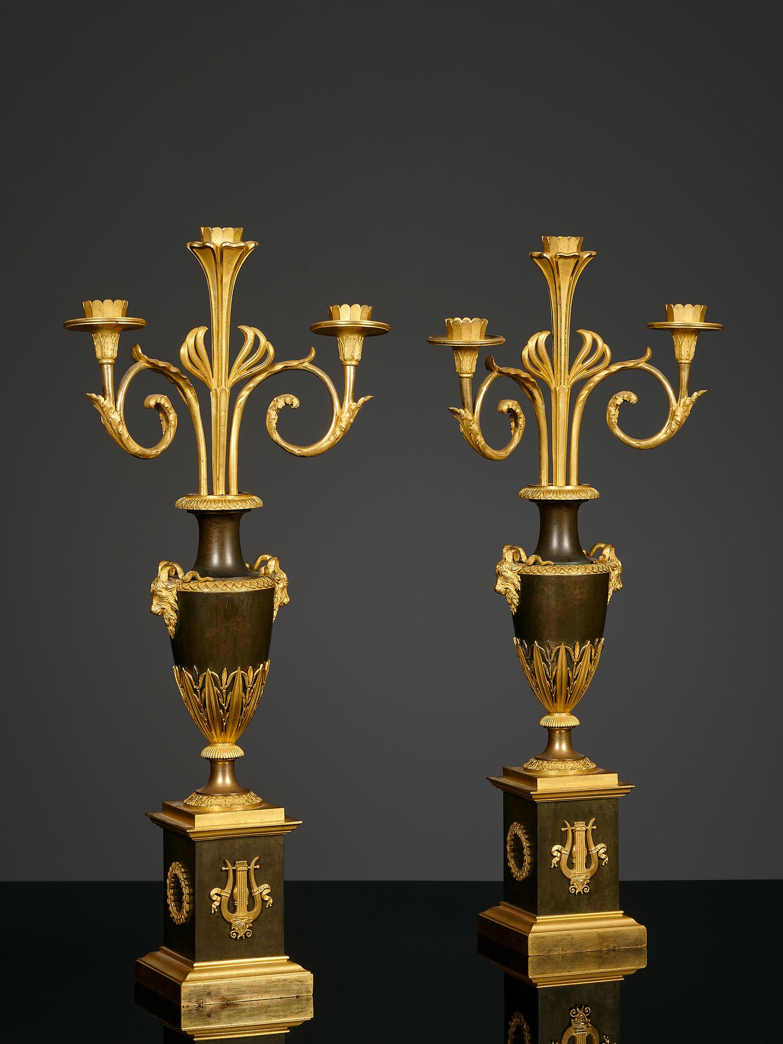 Pair of French Empire candelabra