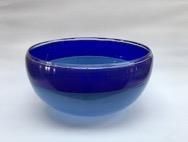 A.D.Copier, wide blue bowl, manufactured by Lino Tagliapietra and Bernard Heesen, 1990.