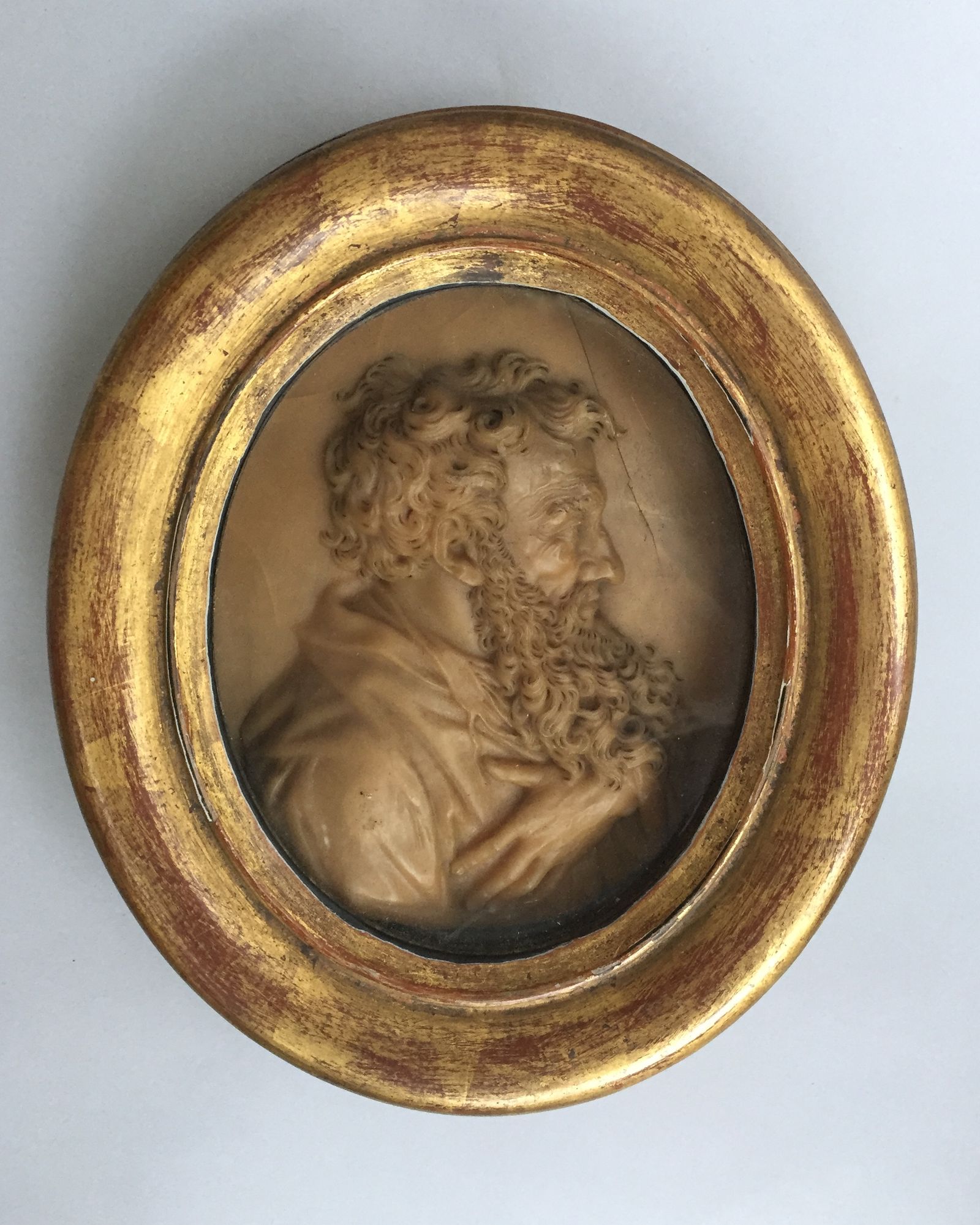 Wax profile portrait of Saint Paul